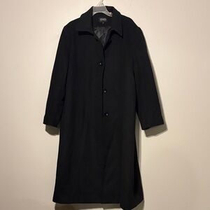 Jones New York Classic Black Overcoat wool, dry clean only sz 16W